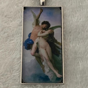 William Adolphe Bouguereau Art Print Pendant- Cupid and Psyche- Choose Silver or Bronze