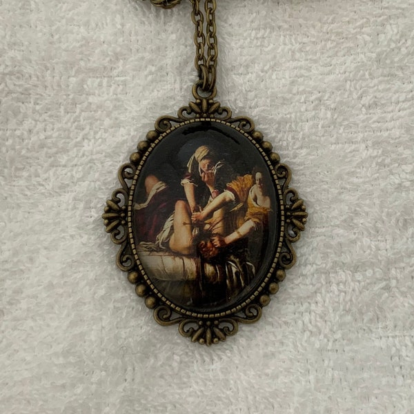 Judith Beheading Holofernes- Italian Baroque Art Print Pendant Necklace- Graphic Violence- Early Feminist Art