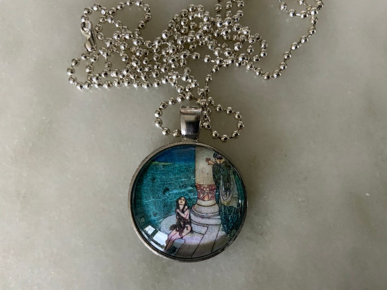 Edmund Dulac The Little Mermaid Illustration Art Print Pendant Necklace