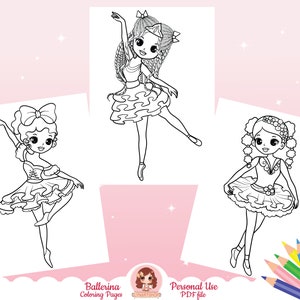 アフリカのバレリーナの子供向けぬり絵、印刷可能なぬり絵シート、妖精、プリンセス、黒人の女の子、ちびの女の子、かわいい、ぬり絵ページ