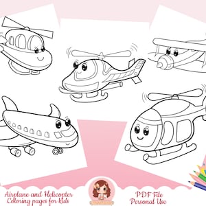 Helicopter and airplane coloring pages for kids, coloring pages for kids, activity sheets for kids, tor coloring pages for boys, Printable
