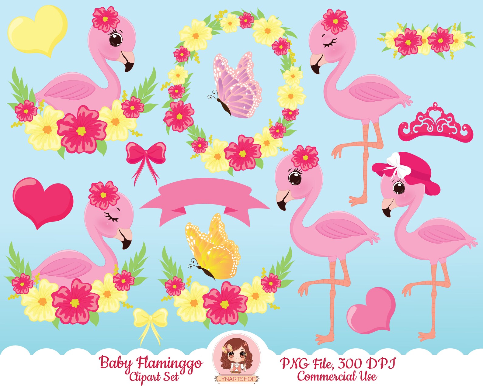 Flamingo Clipart, Baby Flamingo Clipart, Cute Flamingo Clip Art ...