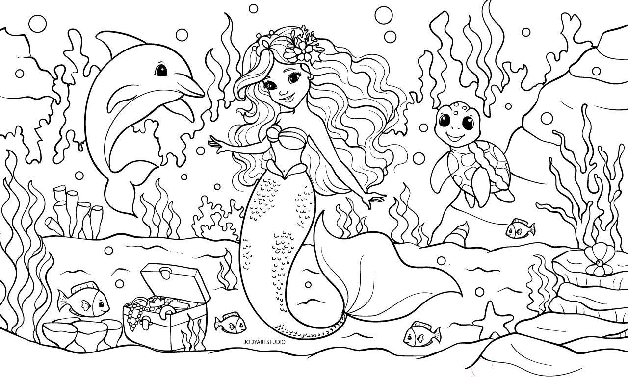 Mermaid Coloring Book for Toddlers Graphic by Salam Store · Creative Fabrica