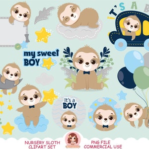 słodki chłopczyk leniwiec clipart PNG, leniwce clipart, dziecinny clipart, szczęśliwy i słodki leniwiec, wektorowy clipart, zwierzęta leśne, kreskówka, kawaii