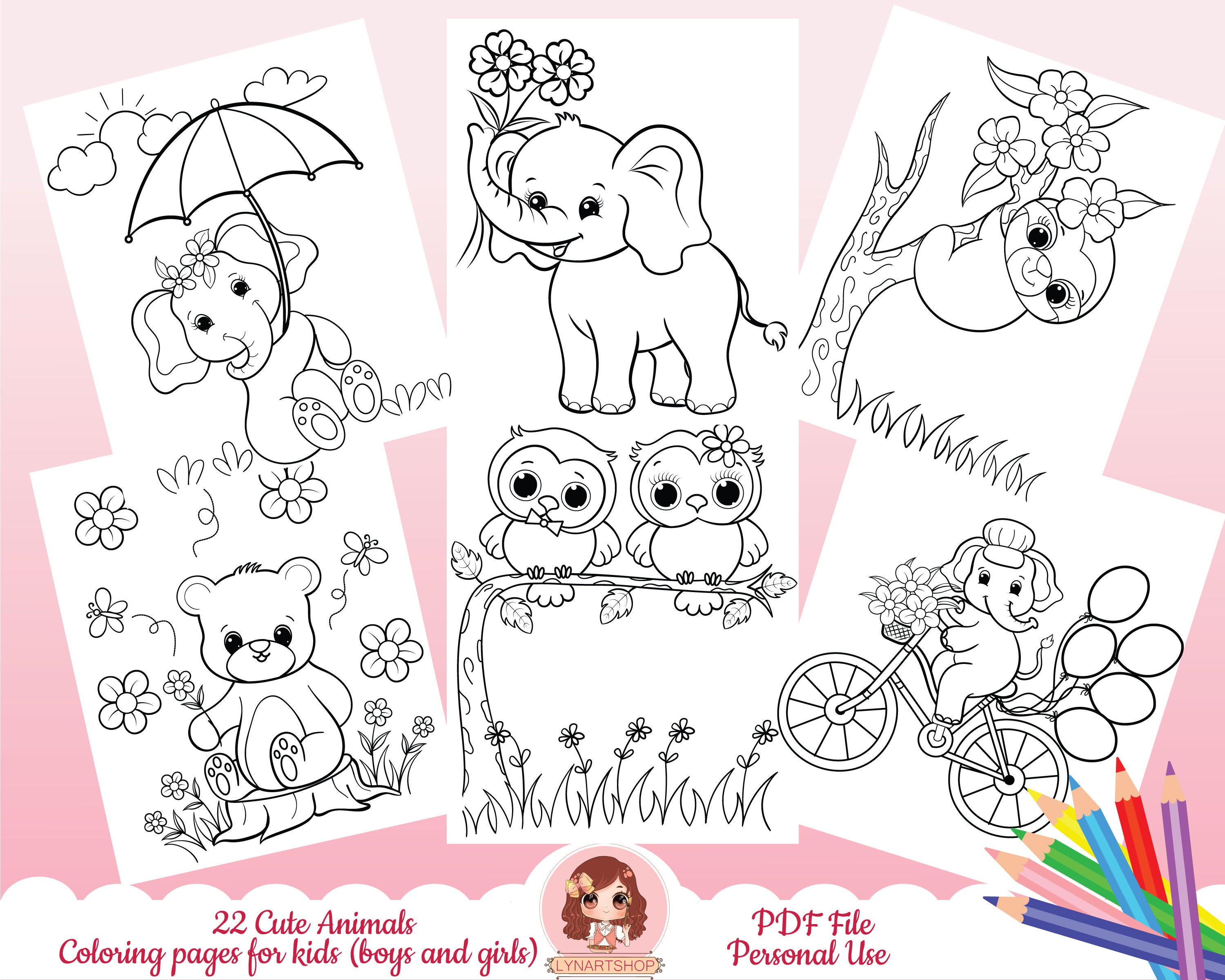 Cute Animals Coloring Pages, Animals Coloring Pages, Baby Animals ...
