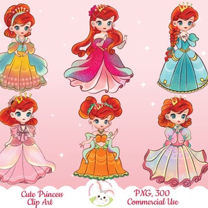 Cute princess, Cute princesses clipart, Princess clipart, Sublimation design, Fairytale clipart, Digital clipart, Princess for scrapbooking