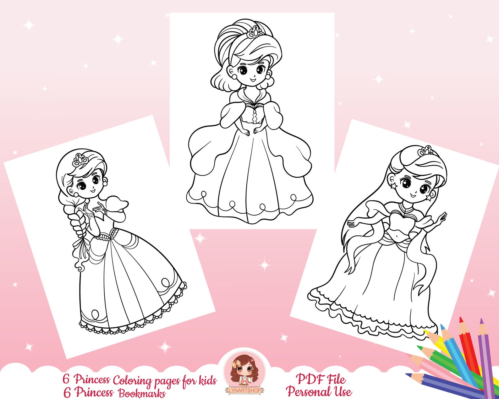 Princess coloring pages for kids Printable coloring pages for - Etsy.de