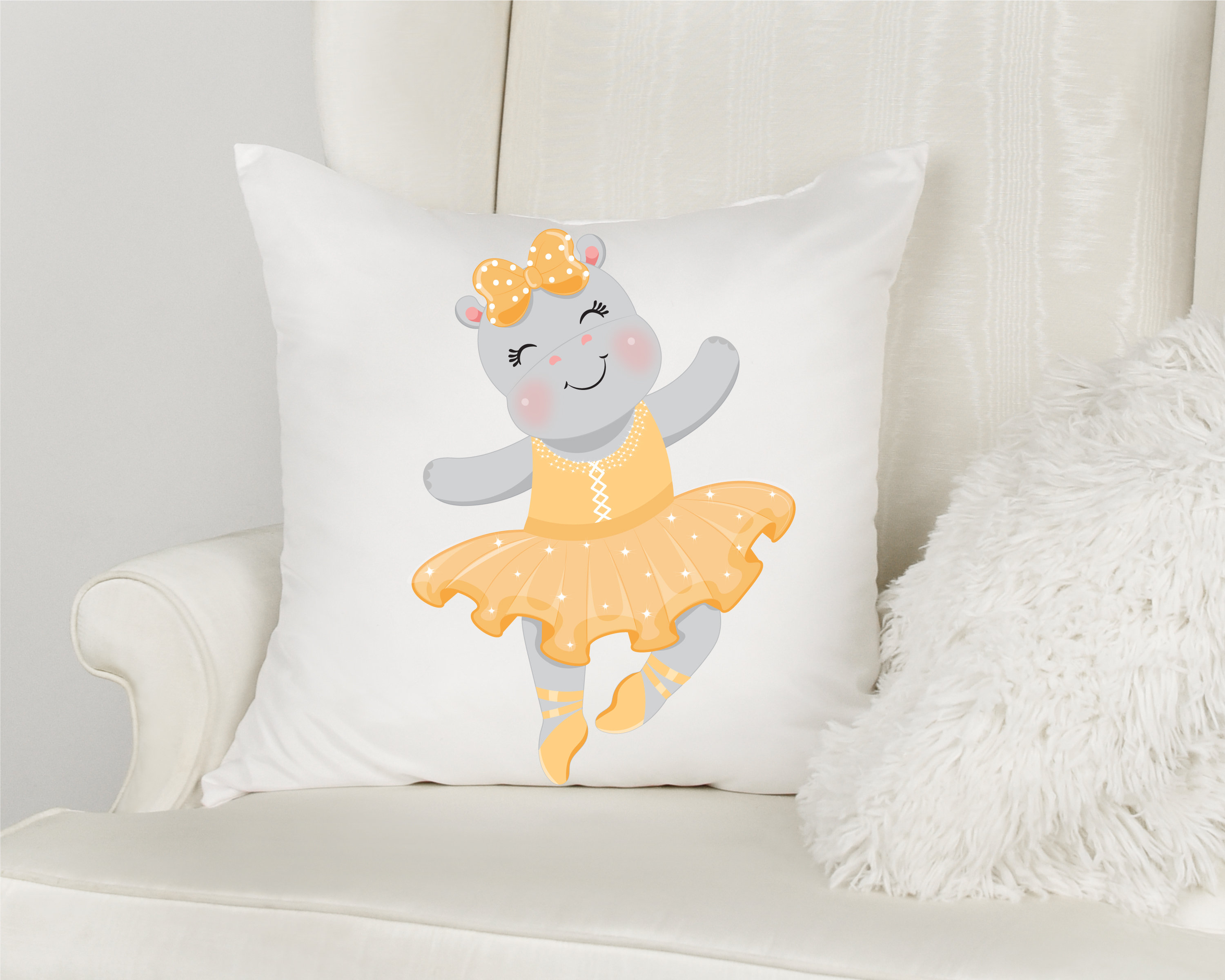 Cute Animals Ballerina Clipart Safari Animals. Jungle Hippo - Etsy
