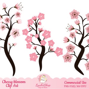Chery bloesem PNG/Tak met bloesembloemen/Sakura cricut/De bloesem clipart/Roze bloemen/De tak van de boom kersenbloesem/de reeks van de lentebloem