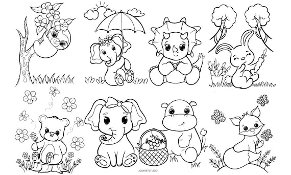 Animals Coloring Book for Adults - Kdp Graphic by burhanflatillustration29  · Creative Fabrica