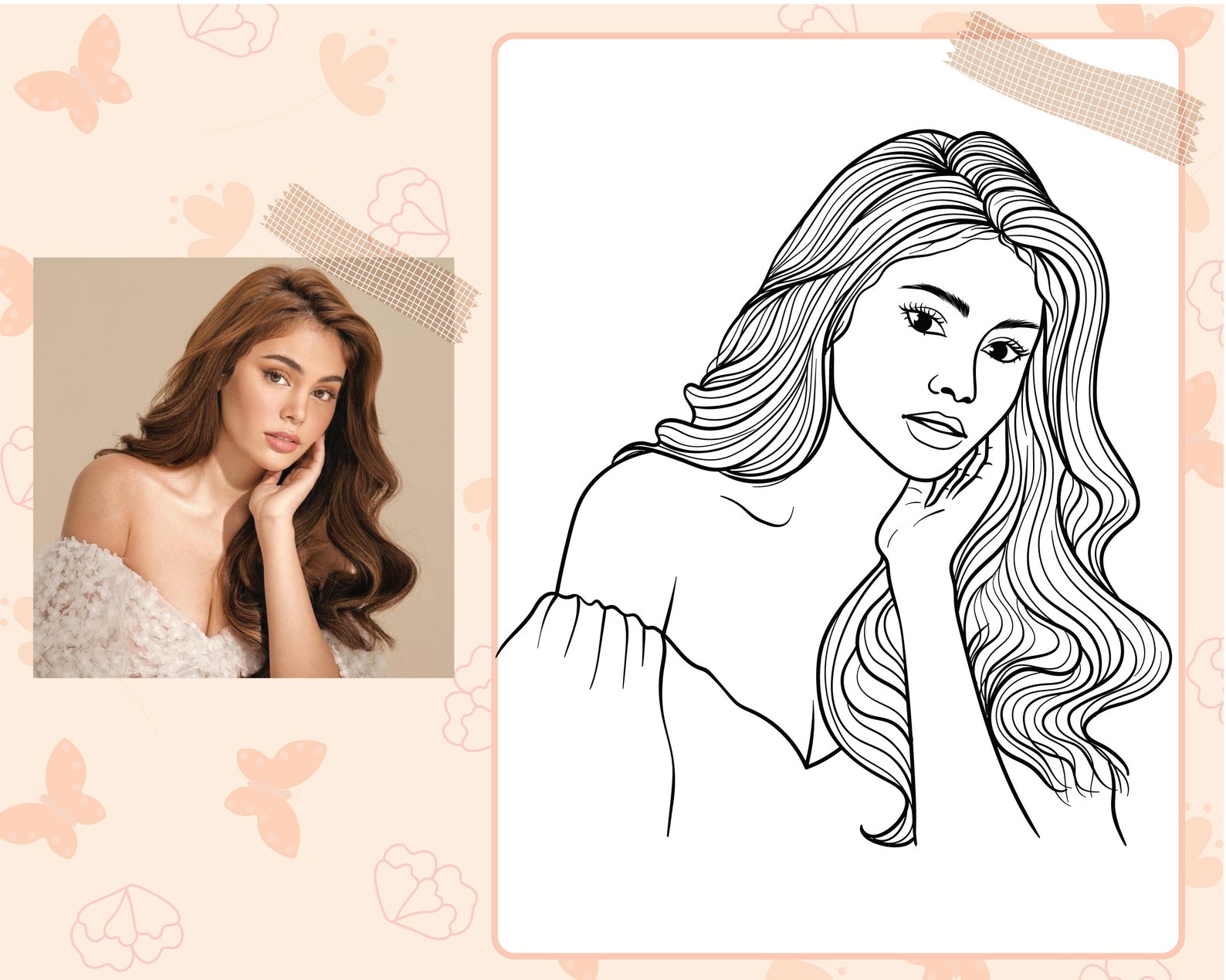 Customized Photo Coloring Pages, Personalized Coloring Page, Coloring