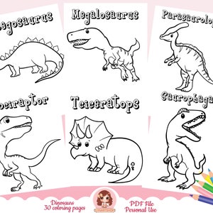 Dinosaurs coloring book pages for kids, dragon, cute animals, jungle, safari, coloring sheets, activity book, Printable coloring book, PDF