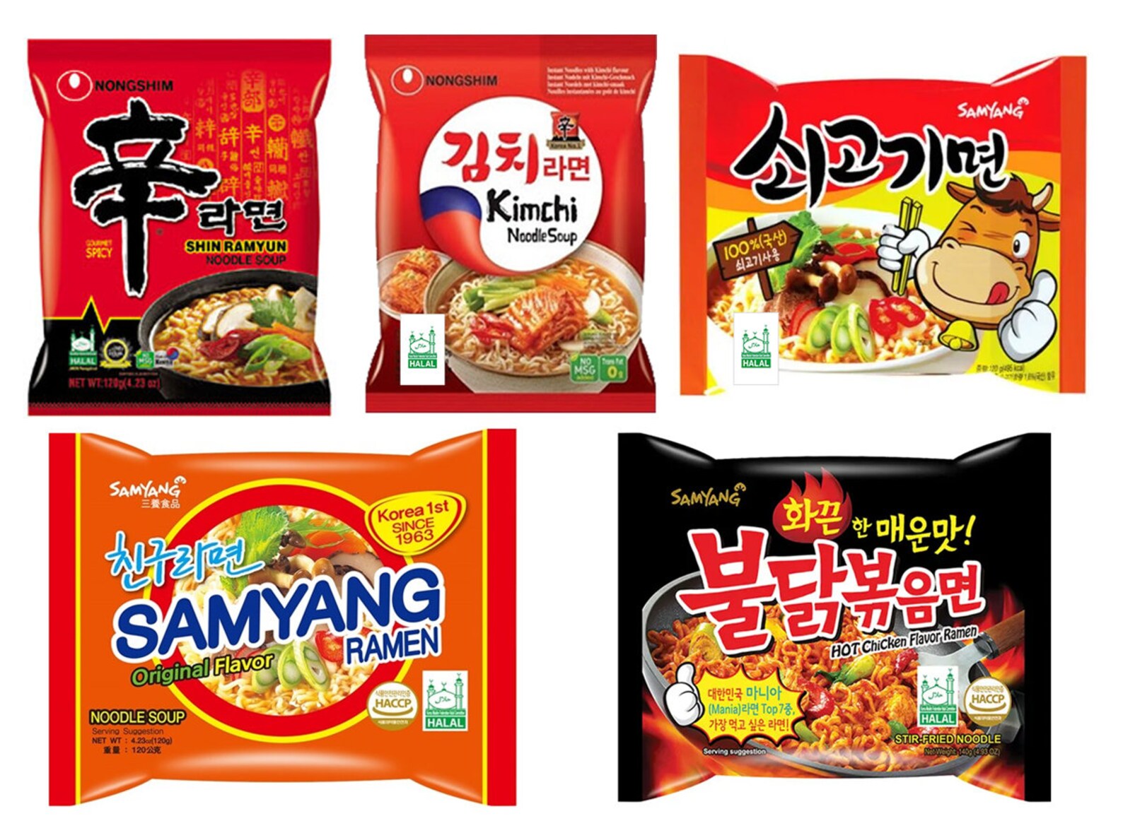 Korean Most Popular Ramen Assorted 10 Pack Halal Etsy
