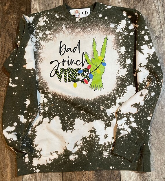 Bad Vibes Bleached Christmas Sweater 
