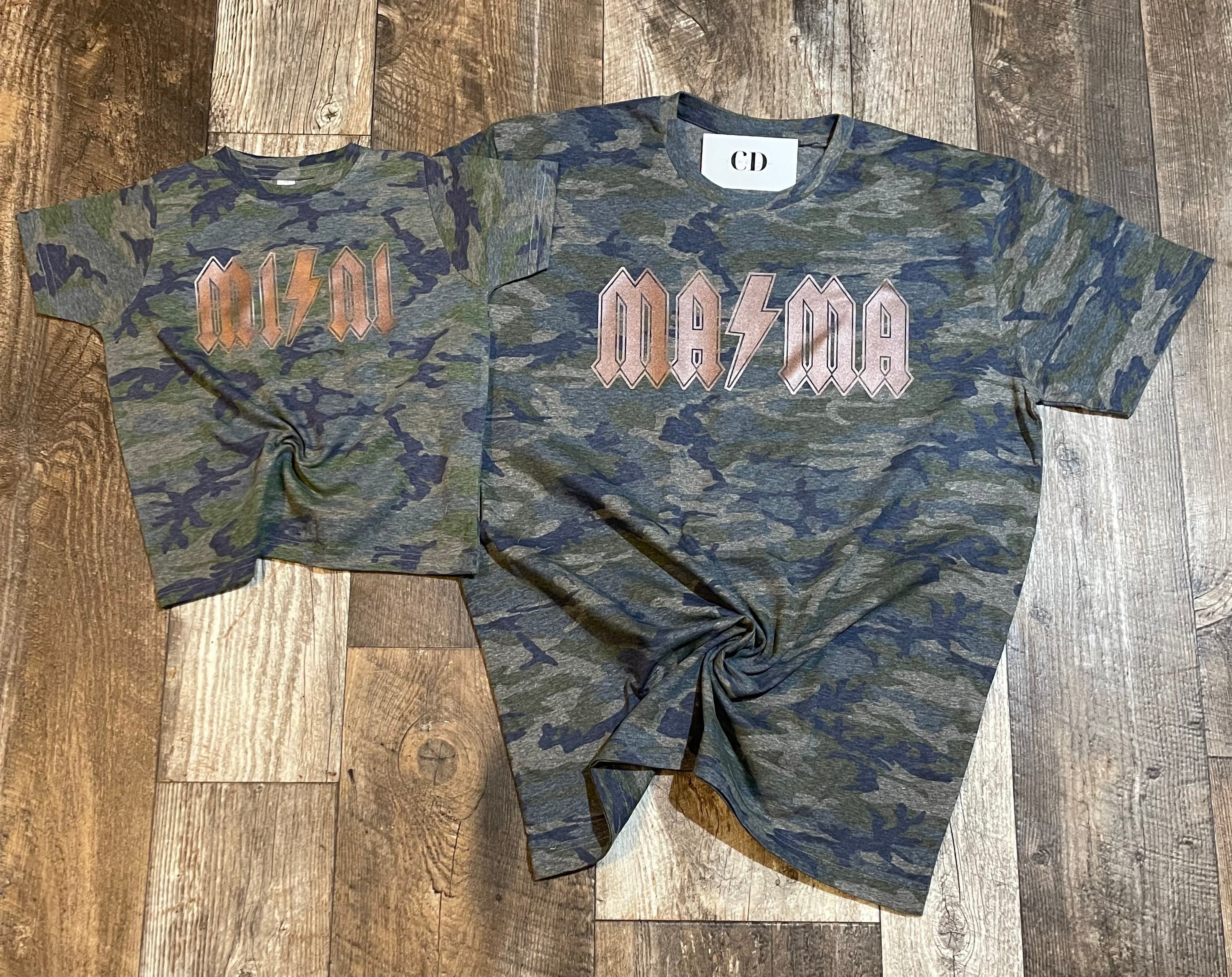 Camouflage Matching T-shirt Mama Shirt 