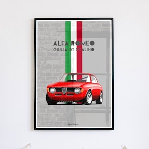 All time legends - car illustration -Alfa Romeo Giulia Gt - Scalino - Gt Junior - Quadrofoglio - Bertone - Giugiaro - DIGITAL DOWNLOAD