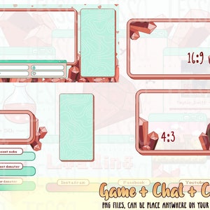 Animated Ruby Crystal Red Twitch Package: Twitch Cute Cam Overlays ...