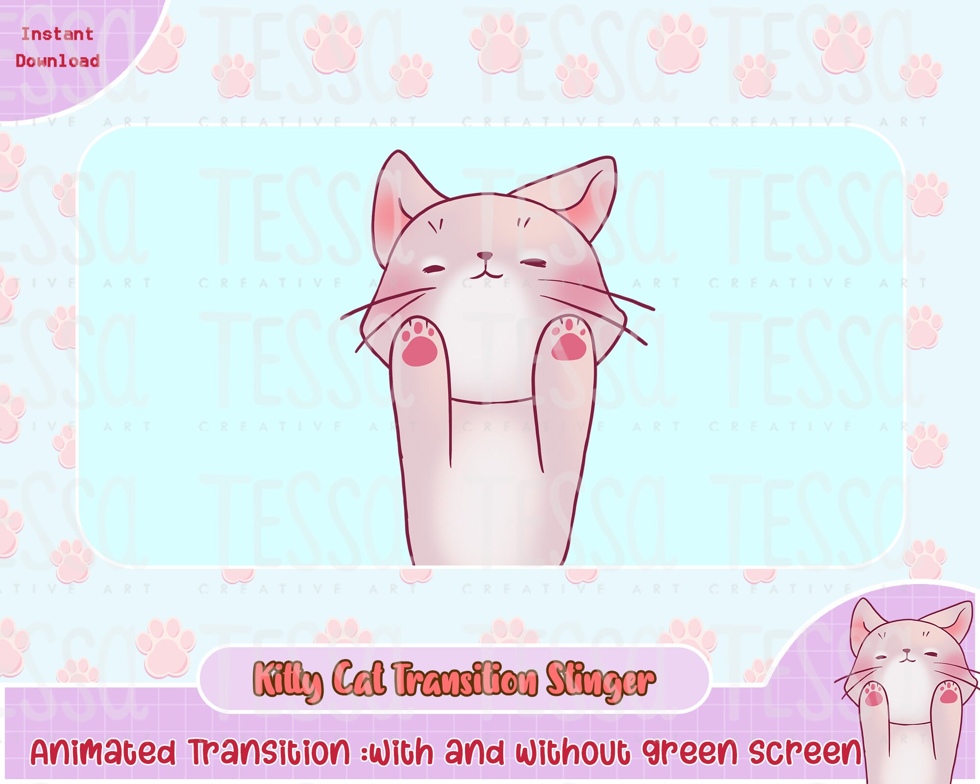 Animated Cute Kitty Cat Twitch Transition Scene Animate Etsy Singapore