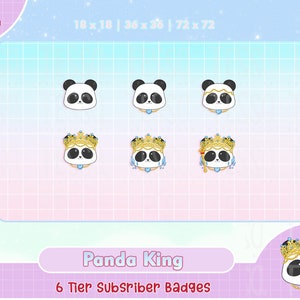 insignias de twitch panda, linda insignia de twitch sub, insignias de submarinos de twitch, kawaii twitch, lealtad panda, insignias de bits, suscriptor, lindas insignias de discordia