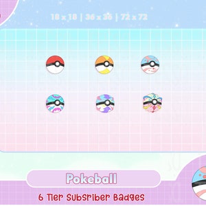 Poke Balls Twitch Sub / Cheer Badges Pixel Art - seaosaur's Ko-fi Shop