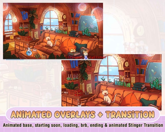 Animated Rpg Cafe With Kitty Cat Shop Twitch Overlays, Starting