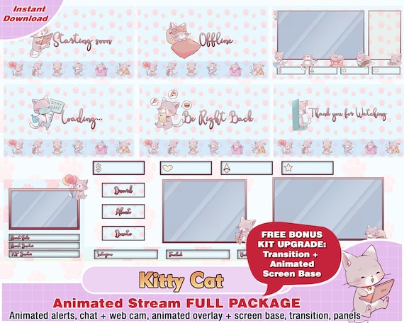 Animated Cute Cats Twitch Screens