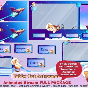 pacchetto di contrazione galassia gatto animato, sovrapposizione di contrazione kawaii, pannelli di contrazione, avvisi di contrazione, simpatiche sovrapposizioni animate, modello di contrazione del gattino spaziale