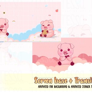 Animated Chibi Pig Pink Twitch Package, Kawaii Twitch Overlays, Twitch ...