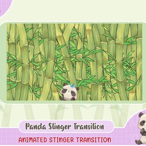 escena animada de transición de contracción de bambú panda lindo, aguijón animado, transición de aguijón, obs, vtuber, transición de serpentina, superposición de animación