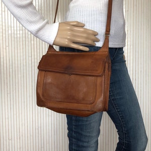 Sac Vintage Minimaliste Fossil Femme Sac en cuir Marron Double face Petit Sac bandoulière