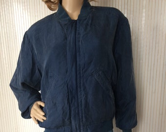 Blouson Veste en Soie Vintage Femme S