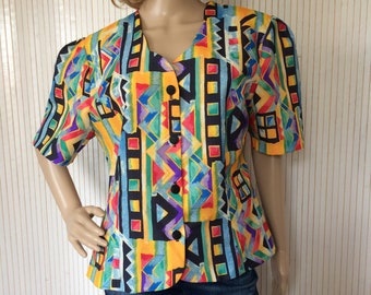 Veste Femme Vintage Multicolore à motifs T44