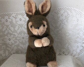Doudou Lapin Rose Ajena Ancien Vichy