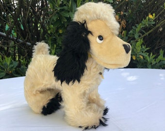 Chien Cocker Trudi en Mohair Vintage Chien de collection Peluche ancienne années 60 Souvenir d'enfance Adorable chien mignon Malicieux