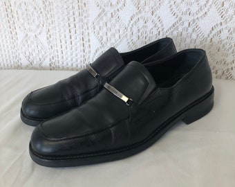 Vintage Mens 11 Florsheim Imperial Black Leather Slip on  display picture 1