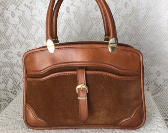 Sac Vintage Femme Années 70 Sac Chic rétro en daim Marron Petit sac Femme