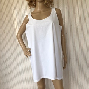 Summer Nightgown Antique Vintage Night Dress Women Nightie Camisole White Cotton Antique Lingerie French Embroidery Size L