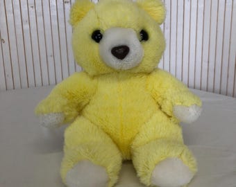 Vintage Yellow Bear Plush Toy Childhood Memory Baby Gift Cute Bear