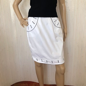Jupe droite top blanche coton