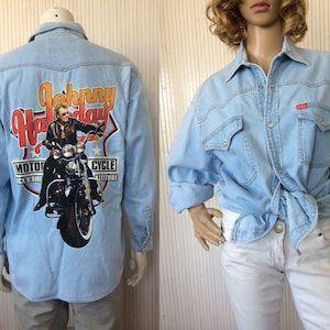 Vintage Sammler Jean Shirt Johnny Hallyday Unisex M