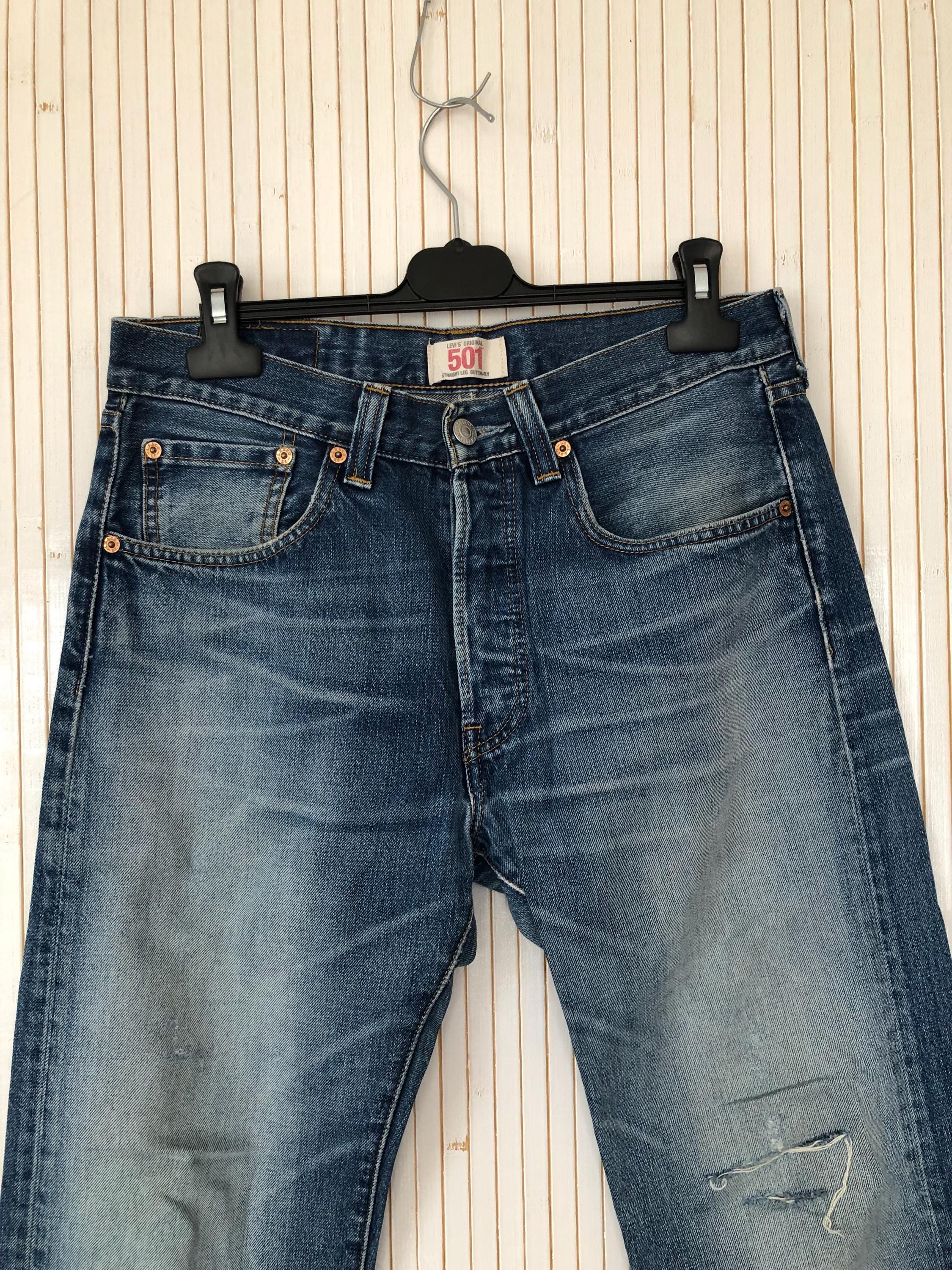 Levi's 501 Vintage W31L34 Jeans Unisex Straight Fit Button Fly