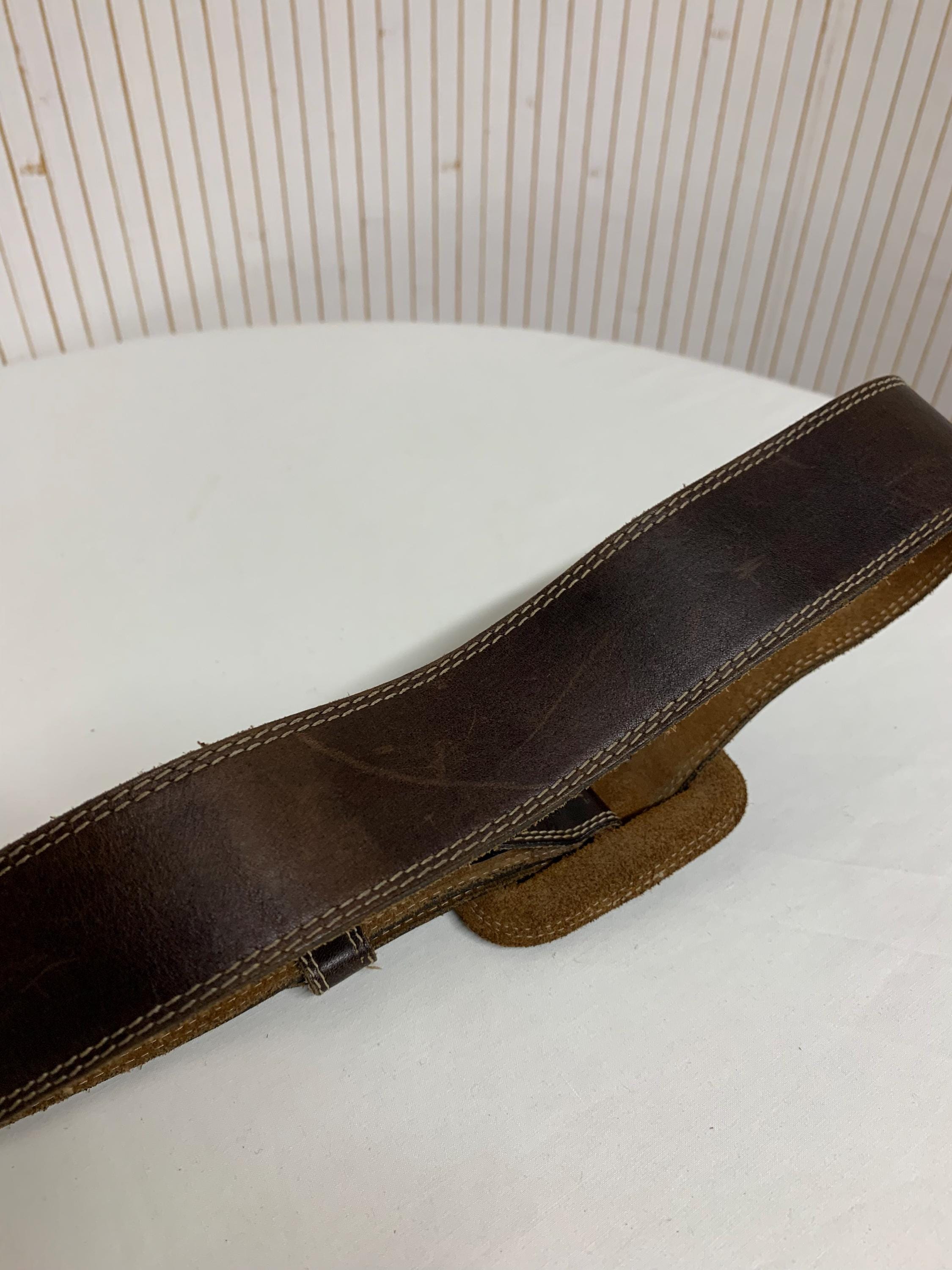 VTG Robbie Nelson Brown Leather Cowgirl Belt w/ Stone Silvertone Hardware Wide Vintage Women main image 4