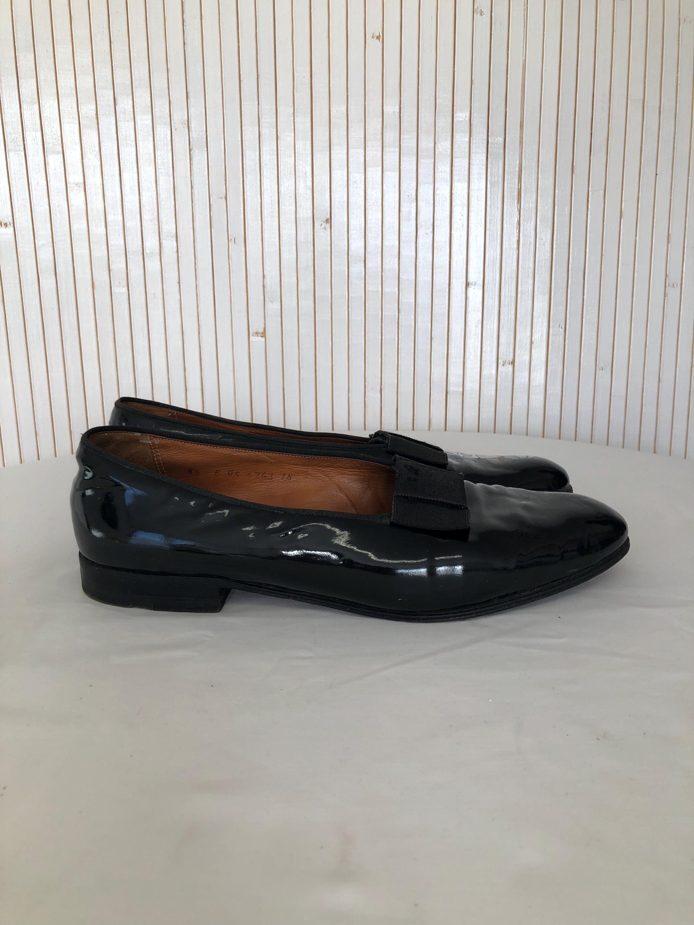 Black Patent Leather Loafers for Men Vintage Shoes J Black Patent Leather Loafers for Men Vintage Shoes J