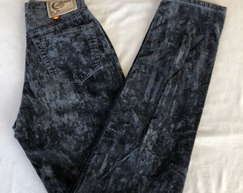 Pants High Waisted Velvet Soft Vintage Pants Cimarron Women Marbled Grey Size 34 Cut Jean Slim