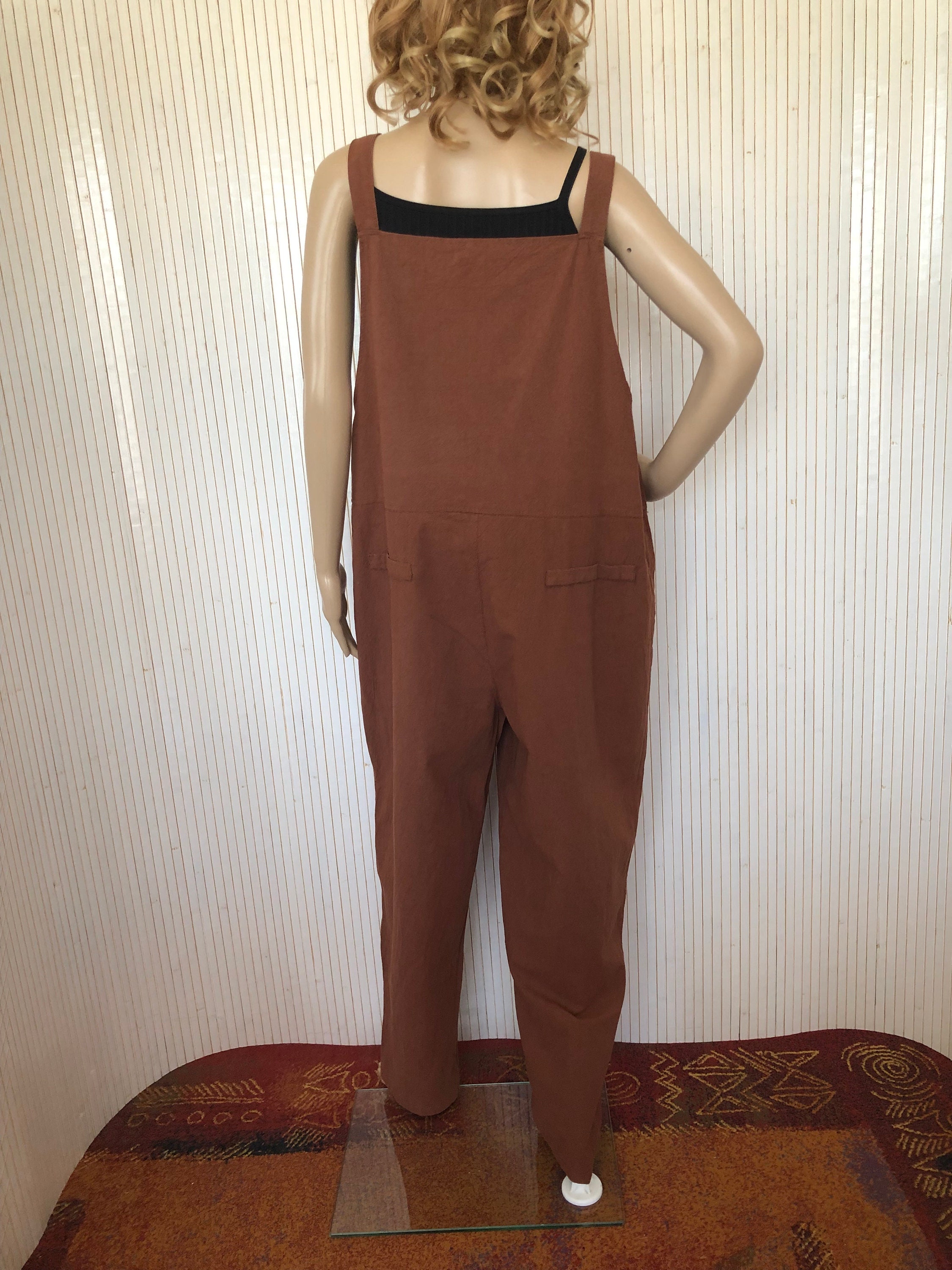 sunsea 18ss dungarees ブルゾン　リネン Brown Boho Overalls Women's Overalls Size XXL Zanzea