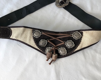Damen Vintage Wildleder verzierter Gürtel Größe S Korsett