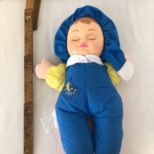 Reversible doll Vintage Rag doll Day & Night Pink and Blue 2 in 1 Soft toy Old Playskool Toy for baby Childhood memory image 3