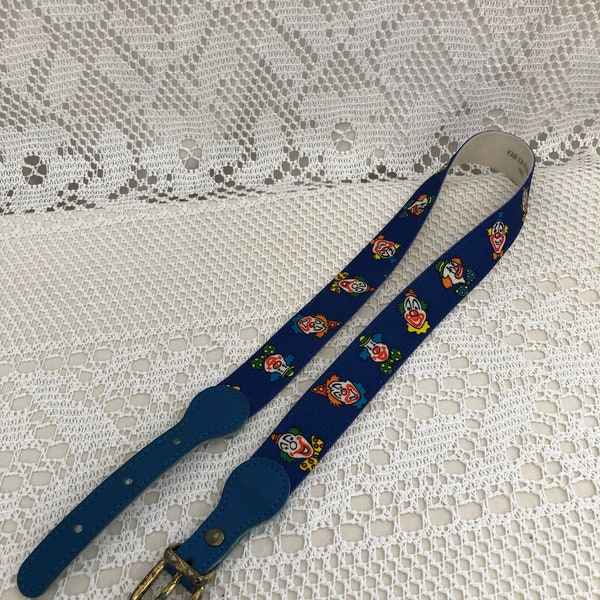 Ceinture élastique Enfant Vintage réglable Motif Clown Made in France Années 80