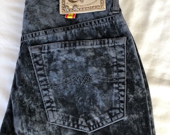 Cimarron Women's Vintage Soft Velvet High Waist Pants Marbled Grey Size 34 Slim Fit Jean