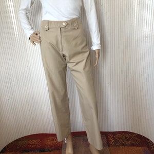Vintage Women's Beige Canvas Pants Ted Lapidus Size 36 Made in France